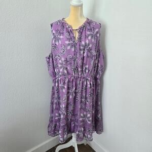 Lane Bryant Women's Purple Paisley Sleeveless Spring/Summer Dress Size 26